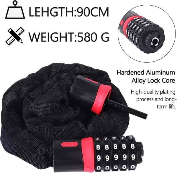 Bicycle Lock, Lock for Bicycle, Lock for Scooter, Bicycle Lock with Code, Motorcycle