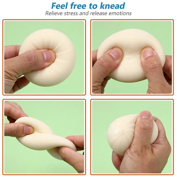 3 stk. Dumpling Stressbolde Klem Sensorisk Legetøj med Dampkoger Håndbolde Legetøj Festgaver