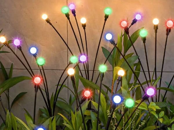 Solcellelamper kugle 2 stk RGB LED 70 cm