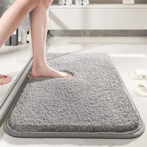 Non-slip bathroom mat absorbent bathroom mat soft microfiber mat machine washable 40*60cm, grey