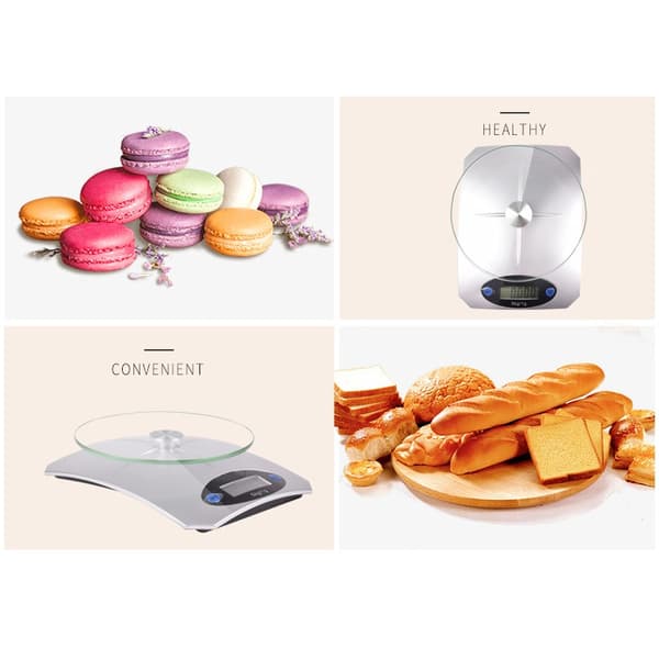 Digital Kitchen Scale 5 kg/1 g, Accurate Food Scale with LCD Display, Perfect for Cooking and Baking