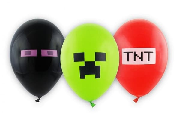 Minecraft-ilmapallot - Creeper, Enderman, TNT - 6 kpl