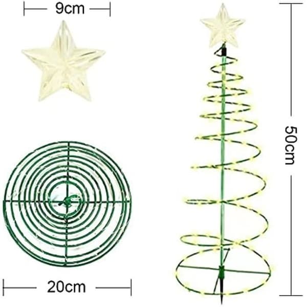 Spiral Christmas Tree, Solar Outdoor Light, Christmas Tree String Light, Small LED Christmas Tree