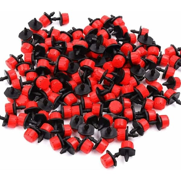 Irrigation Drippers, 100 Pcs Adjustable Irrigation Sprinklers Drip Irrigation System Kit Micro Hem Drip Head Irrigation Mist Nozzles
