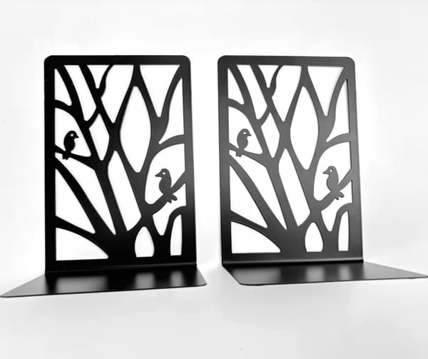 Non-slip Metal Bookends 2-pack Bird