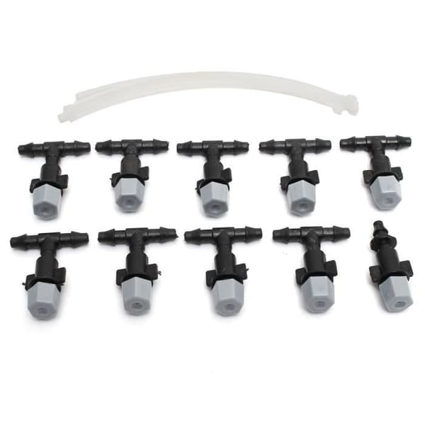 (Black) Diffusion system - 10 m hose - 10 sprinklers - Removable nozzle - Integrated filter