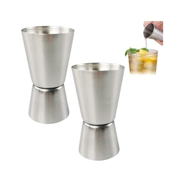(Rostfritt stål) Cocktailjigger - Ej specificerad - Dubbel jigger i rostfritt stål - Elegant design - Praktisk och kompakt