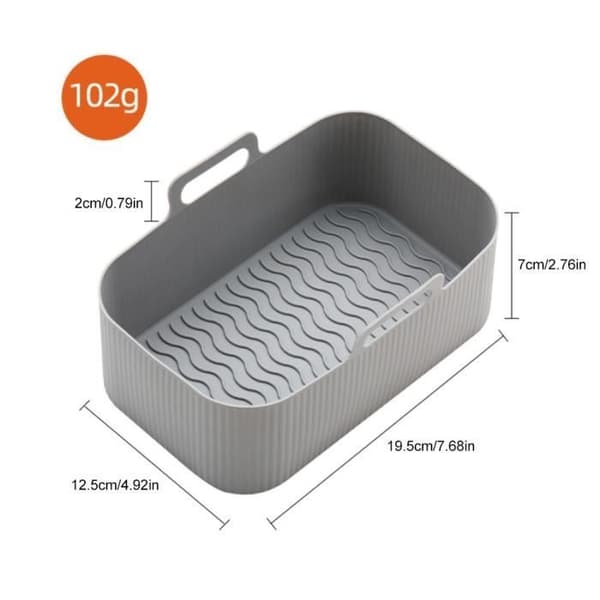 Airfryer-tilbehør, airfryerform, silikonmatte for baking, tåler oppvaskmaskin, grå