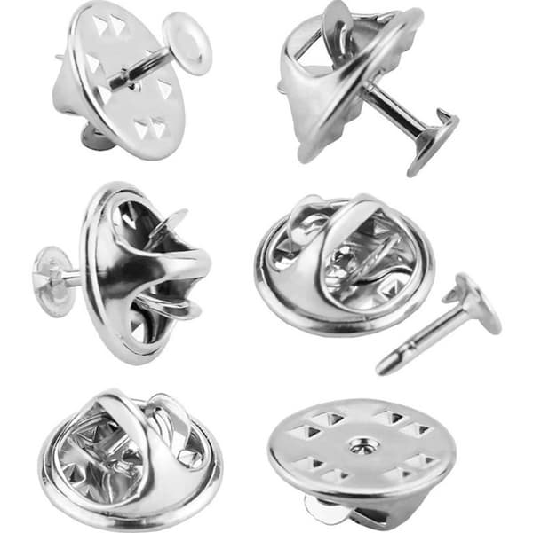Brooch Pins with Lock for Jewelry Making, 100-pack Silver
