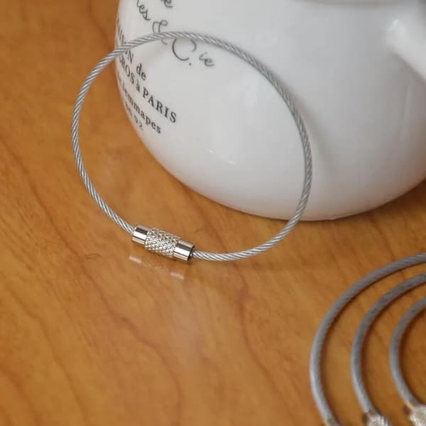 Stainless Steel Keychain, 10-pack - Durable Wire Keychain