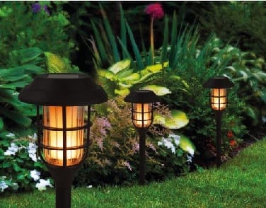 Hagelampe solcelle 43 cm flammeeffekt 3 stk
