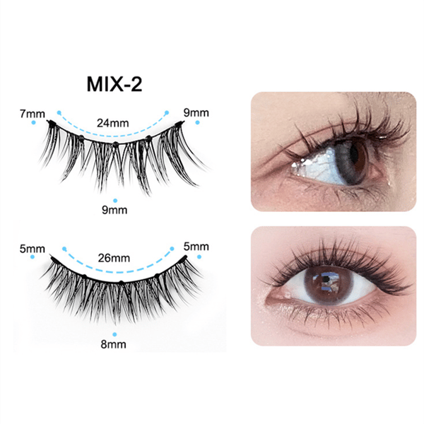 Magnetic Reusable False Eyelashes with Applicator, 2 Pairs Model 2