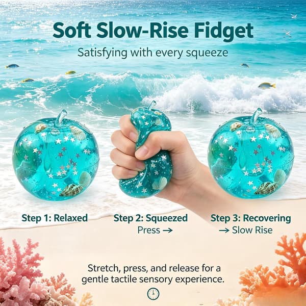 Sininen valtameri Slushy Omena Squishy, Geelitäytteiset Fidget Puristuslelut Ahdistuksen Lievitykseen
