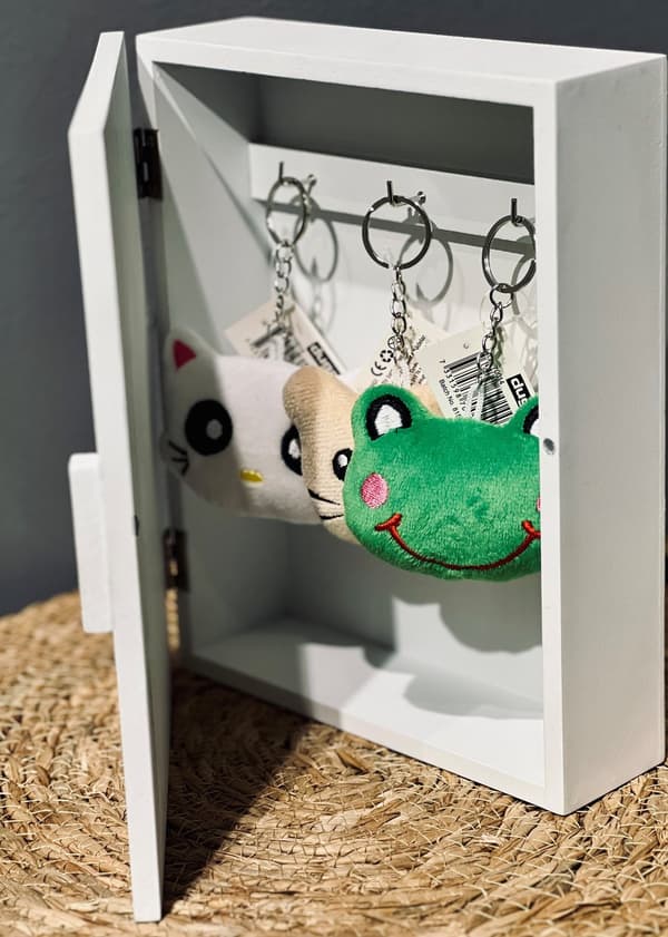 Avaimenperä Pehmo Valkoinen Kissa Monivärinen Vit Katt MultiColor