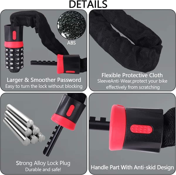 Bicycle Lock, Lock for Bicycle, Lock for Scooter, Bicycle Lock with Code, Motorcycle