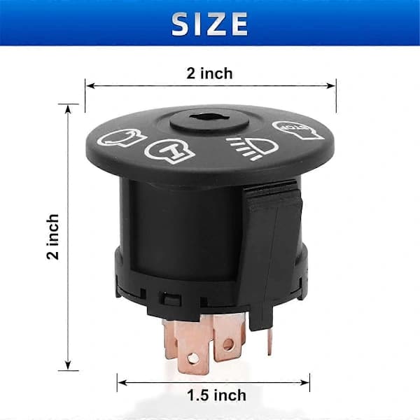 Ignition Switch with Key, 7 Terminals, Compatible for Husqvarna Craftsman Deere John Riding Lawn Mower Black