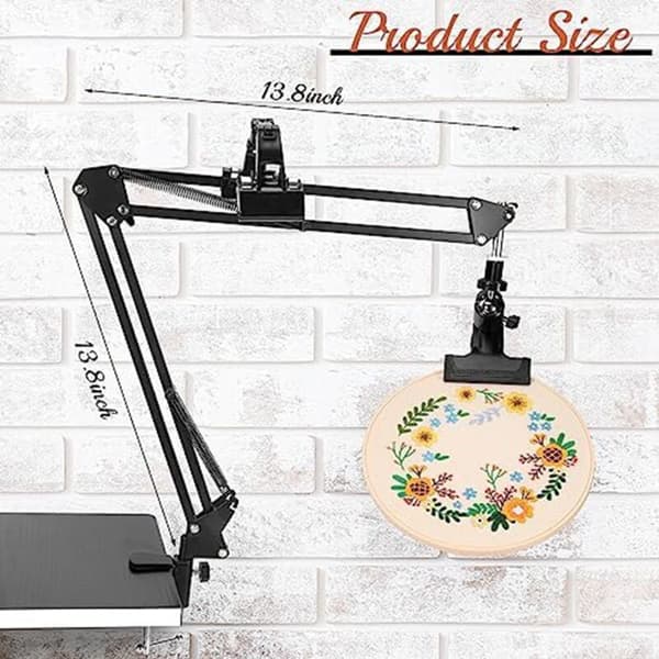Embroidery Stand, Adjustable Embroidery Stand with Instruction Holder, Cross Stitch and Embroidery Projects