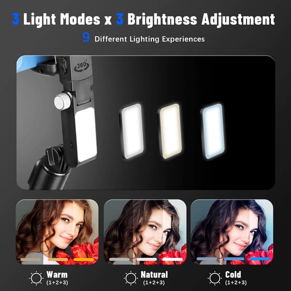 Smartphone Stabilisator, Bluetooth Fjernbetjening til Vlogging, YouTube, Live Video Kompatibel med iPhone/Android (Sort)