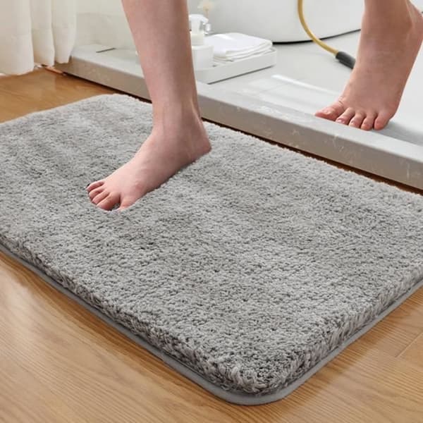 Non-slip bathroom mat absorbent bathroom mat soft microfiber mat machine washable 40*60cm, grey