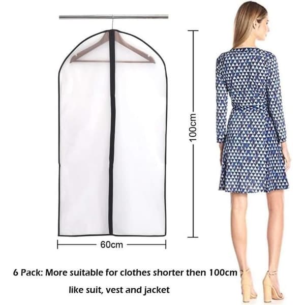 Garment Covers - Dustproof - PEVA - 60x100cm - Durable Zipper - Semi-transparent