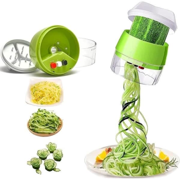 Grøntsagsspiralizer - Bærbar - 4 i 1 - ABS-plast - Rustfrit stål - Multifunktionel