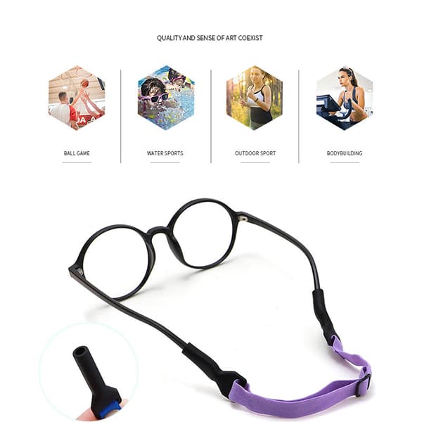 Adjustable Glasses Straps for Adults - 5-pack DarkGrey
