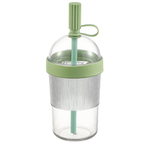 Reusable Coffee Cup Drinkware with Lid and Straw Tea Mug with Straw Green