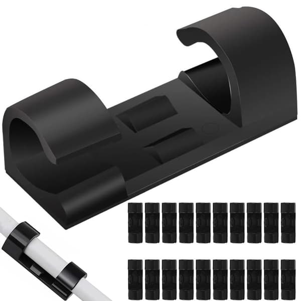 20-Pack Self-Adhesive Cable Holders - Cable Clips