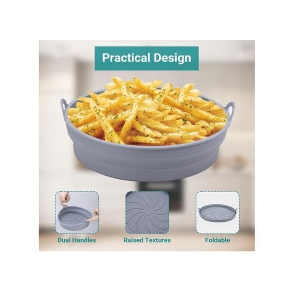 Silikoneform - Airfryer - 2 dele - Varmebestandig - Sammenklappelig - Non-stick