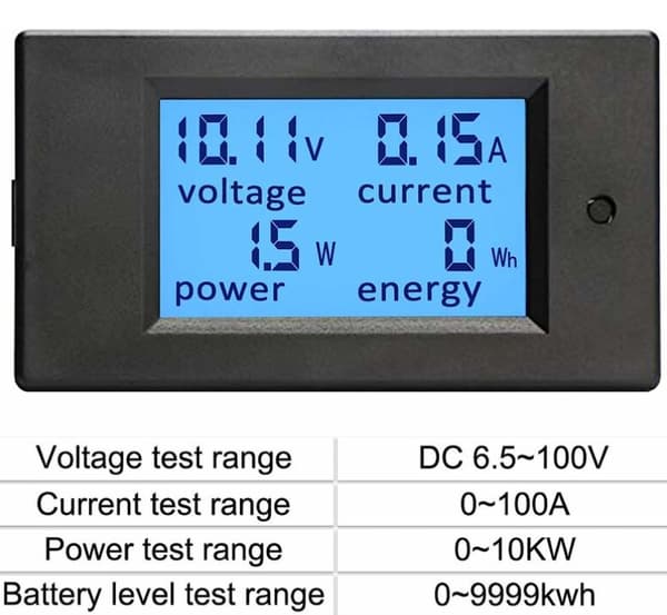DC 6,5-100V 100A Strømmåler Digitalt Multimeter