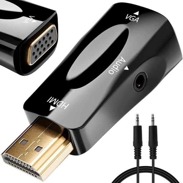 HDMI-VGA-sovitin 3,5 mm AUX-liitännällä