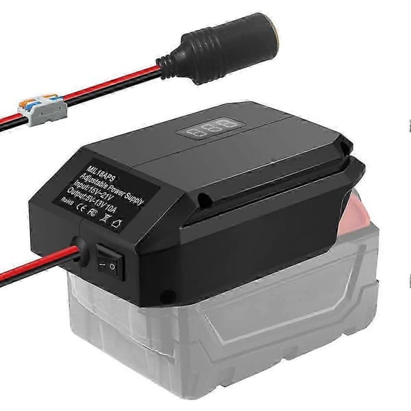 2026 DC 18V til 12V Step-Down Konverter til Milwaukee M18 18V Batteri, Cigarettænderadapter, Power Whe