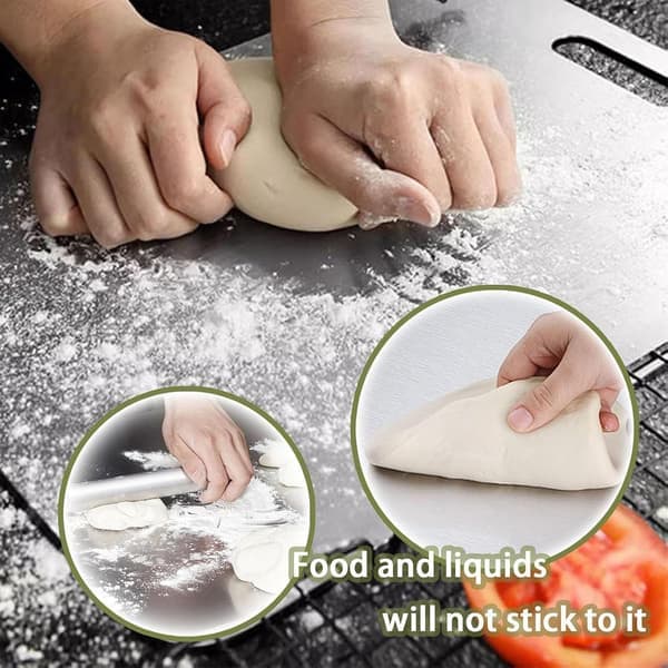 100% Pure Titanium Cutting Board, Set of 3, Double-Sided Food Grade Titanium Cutting Boards for Kitchen, Dishwasher Safe