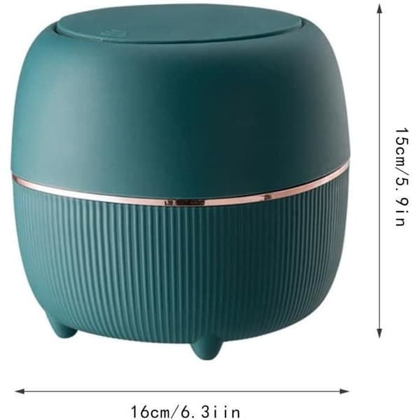 Push-to-open trash can, mini trash can for office, plastic trash can, for office cabinets, bedroom, study (white)