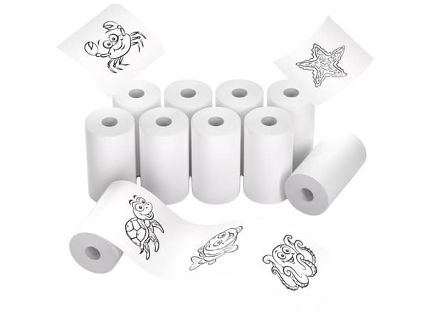 Termopapir 55 mm 5 ruller - Til miniprinter, selvklæbende