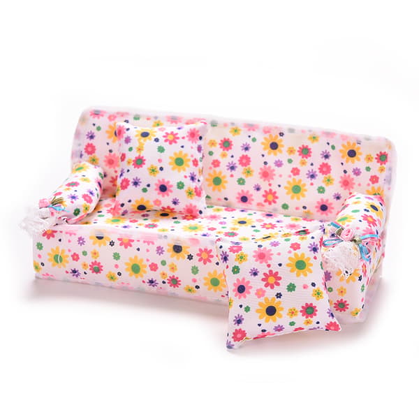 3 stk/sett Sofa Sofa 2 Puter For Barbies Barn Dukkehus