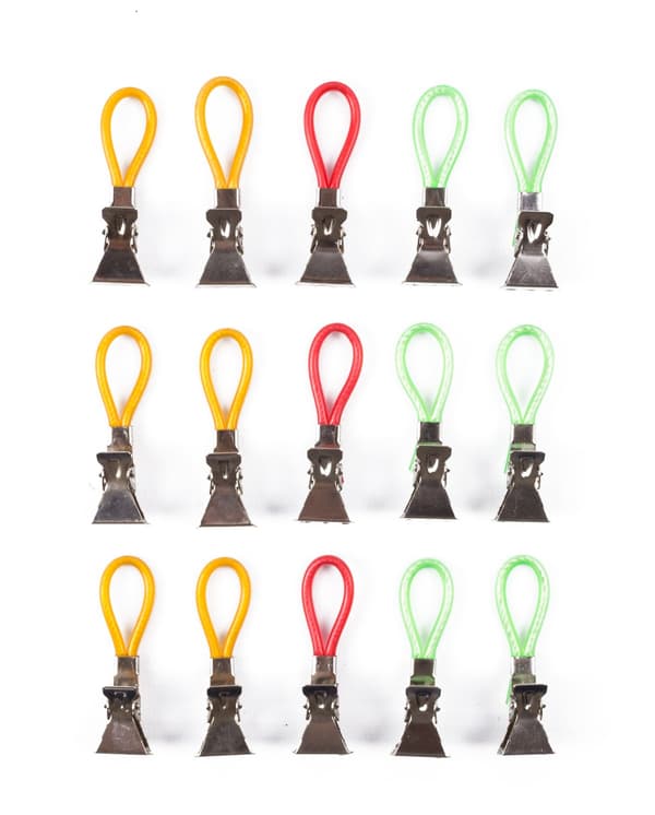 Handdukshängare gul/röd/grön 15-pack