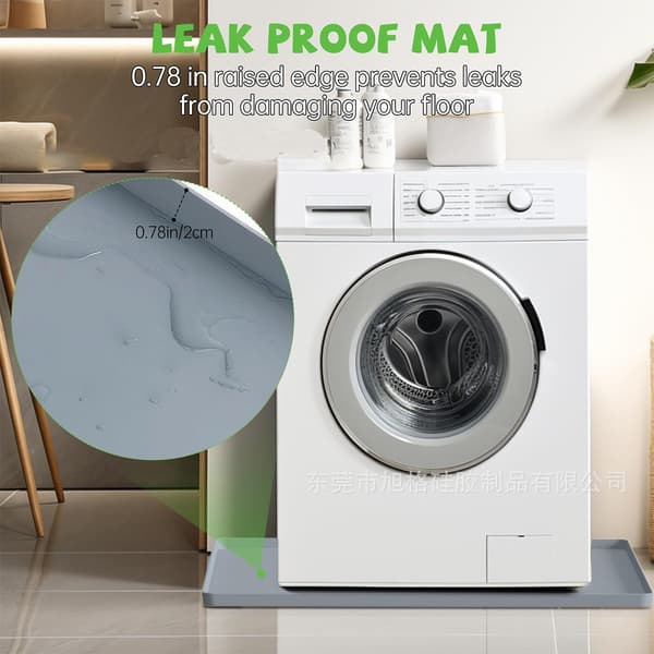 Silicone Washing Machine Mat - Anti-Vibration & Waterproof Underlay Gray