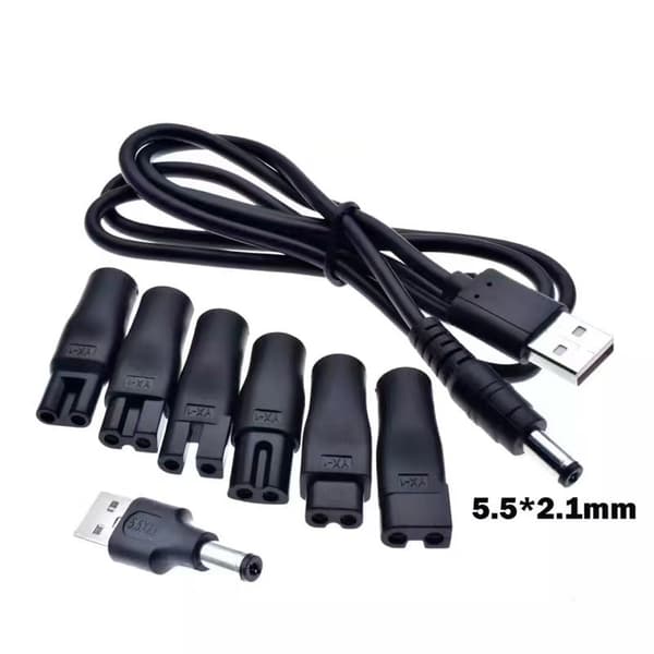 MH-5V 6 STK, 1M USB-oplader til elektriske barbermaskiner, shavere