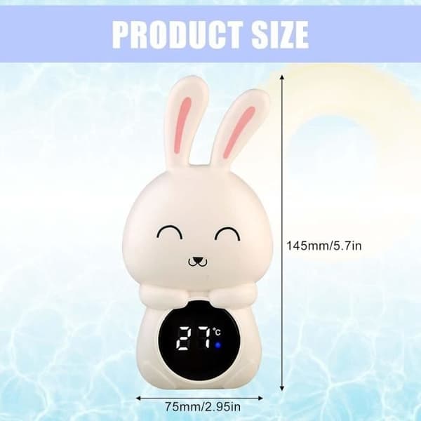 Babybadtermometer, digital badtermometer, säkerhetstermometer med LED-pekskärm, temperaturvarning