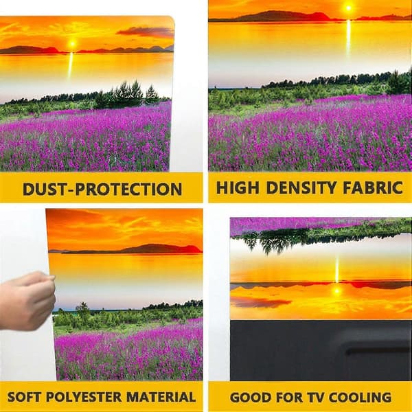 55 inch TV Screen Protector Dustproof Elastic Cover for Flat and Curved LCD LED TVs, Ocean Blue