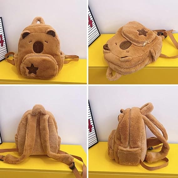 Cute Capybara Plush Backpack, Capybara Stuffed Animal Backpack, Capybara Teen Student Backpack, Kids Birthday Gift