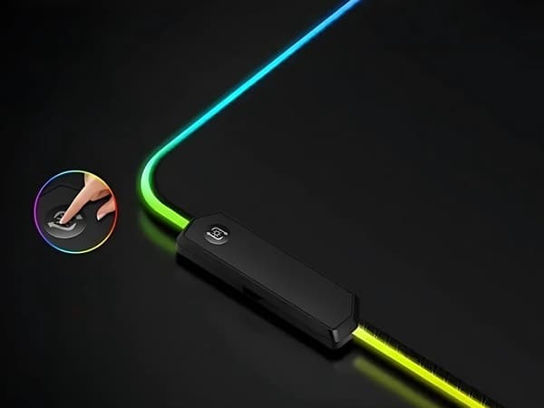 Gamingmusematte med LED-lys - 90x40cm - RGB