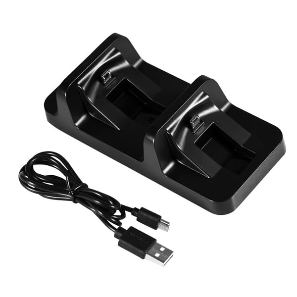 Dobbelt Opladningsstation Dockingstation Stativ USB-oplader til PlayStation 4 PS4 Spilcontroller