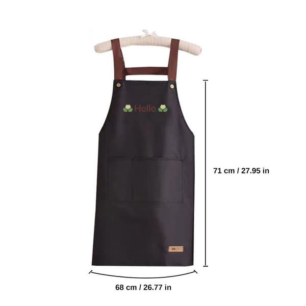 Sleeveless Apron - Waterproof and Oil-proof Kitchen Apron with Hand Drying Function Black