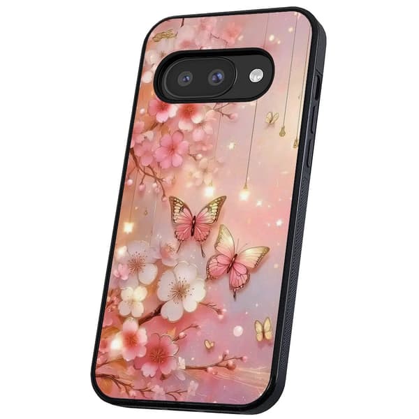 Google Pixel 9A - Cover/Mobilcover Blomster & Sommerfugle