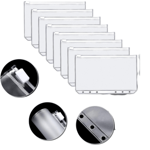 A6 Notebook with 8 Binder Pockets & 6 Holes MultiColor