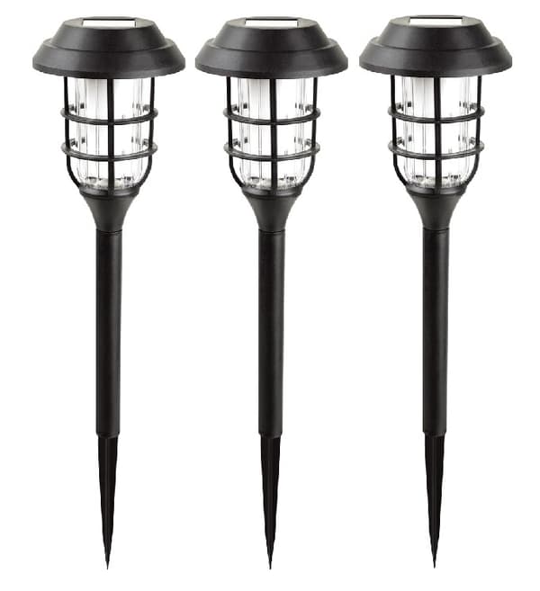 Hagelampe solcelle 43 cm flammeeffekt 3 stk