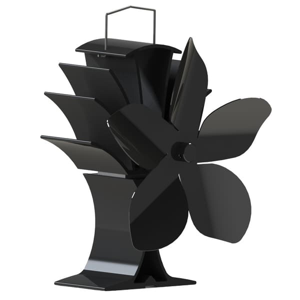 Stove Fan for Better Heat Distribution 5 Blades Black