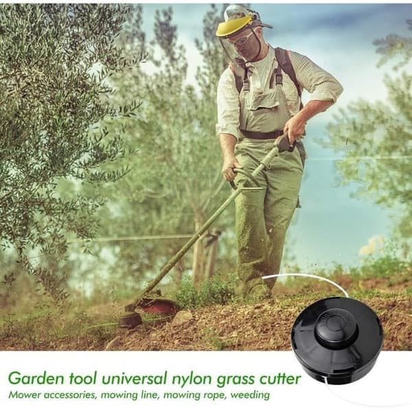 Sett med 2 universelle ryddesagshoder A6481 Trimmerhode i nylon, spole, ryddesagshode M10 x 1,25 for